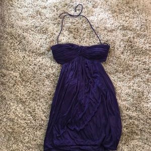 David’s Bridal Purple Halter Wedding Guest Dress
